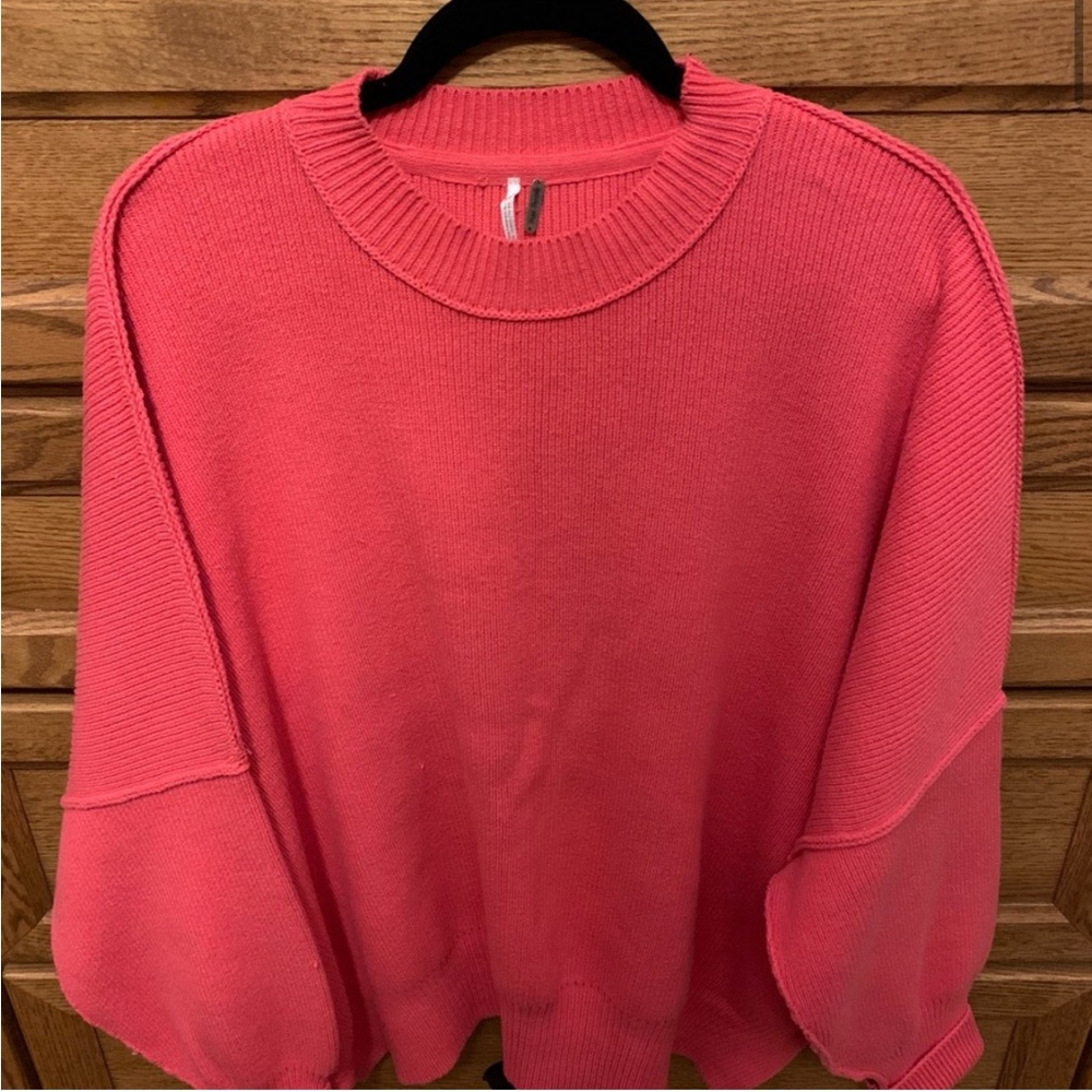 Free People Pink Crew Neck Sweater